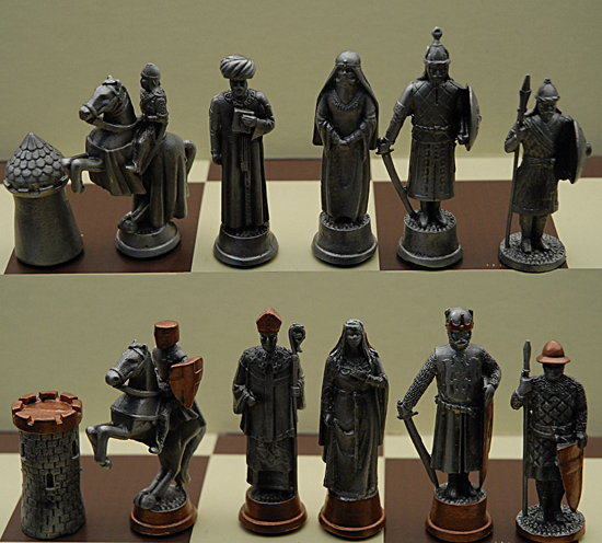 Chesire Pewter Crusades Chess Set                 