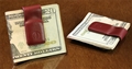 Leather MoneyClip & Cable Holder Red