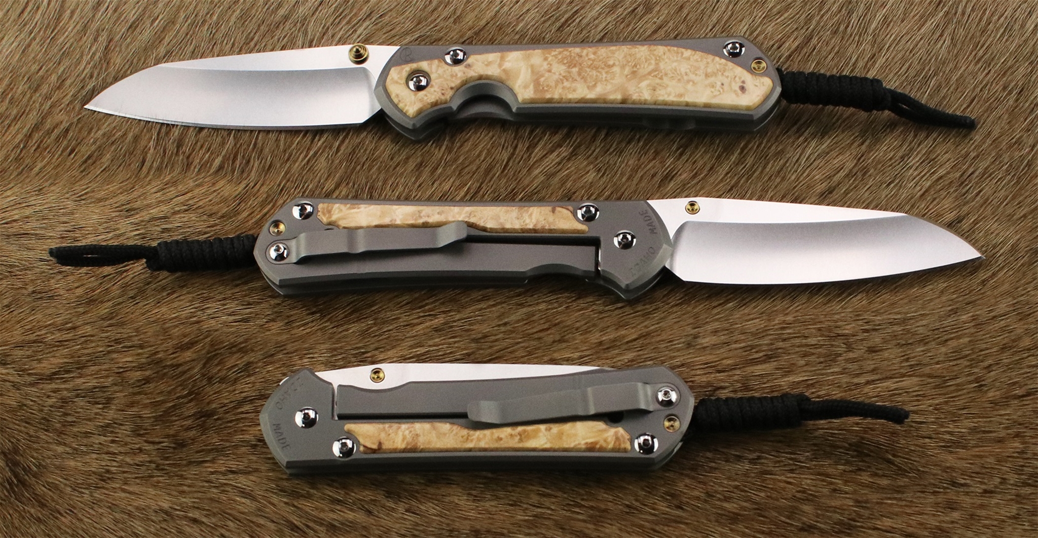 Large Sebenza 31 Inlay Glass Blasted Box Elder Insingo
