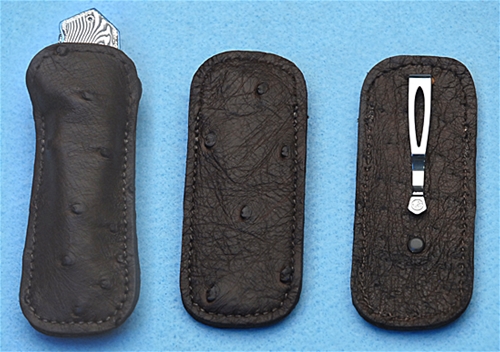Brown Ostrich Clip Case Medium