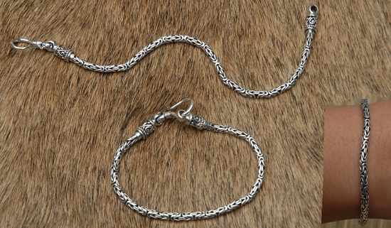 Women's Silver  Bracelets 3mm 7.5"                
