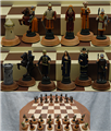 Hand Painted Pewter Crusades Chess Set            