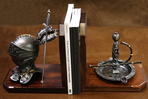 Cas Iberia Helm &amp; Sword Ashtray/ Lighter Book Ends