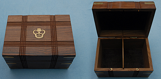 Wood box with brass fittings                      